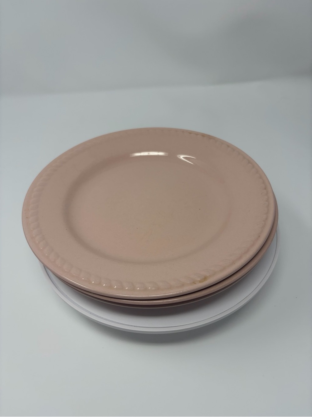 Set of 3 Homer Laughlin China Kraft Pink Dinner Plates Vintage